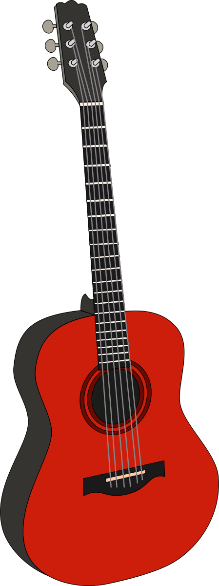 Guitar 1 Clipart By Papapishu - Red Guitar Clipart (449x1200)
