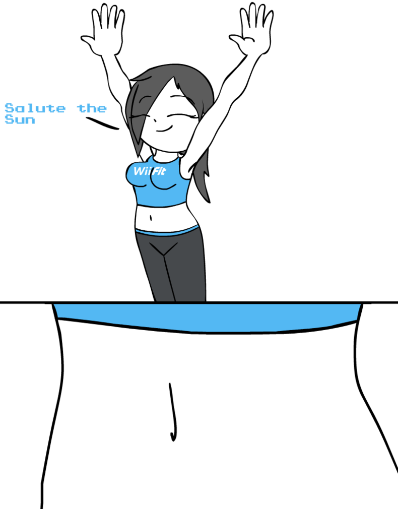 Wii Fit Trainer Sun Salutation Navel Close Up By Hfmr - Wii Fit Trainer Sun Salutation (790x1010)