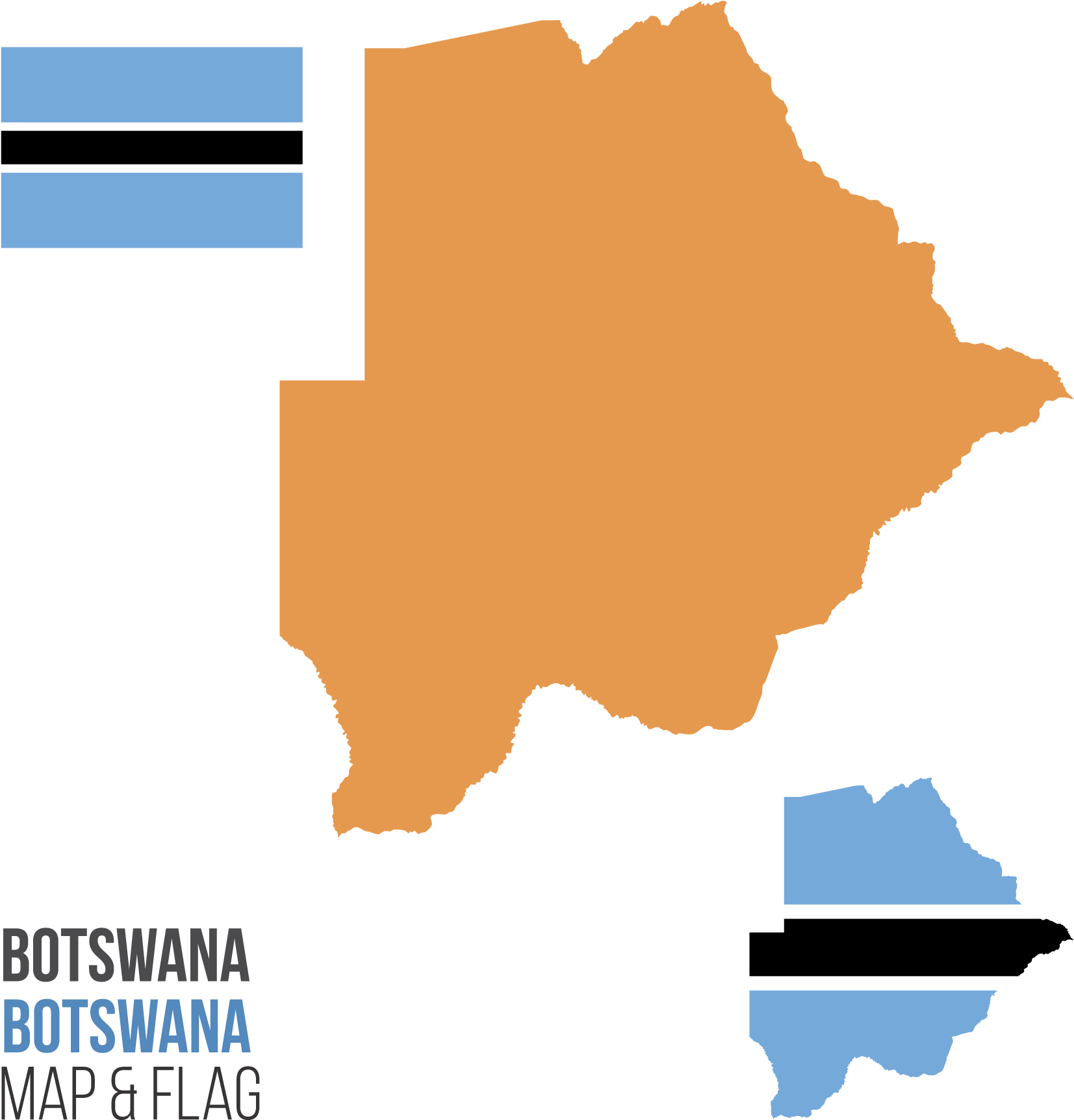 Botswana Scalable Vector Graphics Silhouette - Botswana Flag And Map Apron (1800x1800)