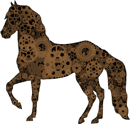 Steampunk Horse - Paso Fino Horse Silhouette (551x511)
