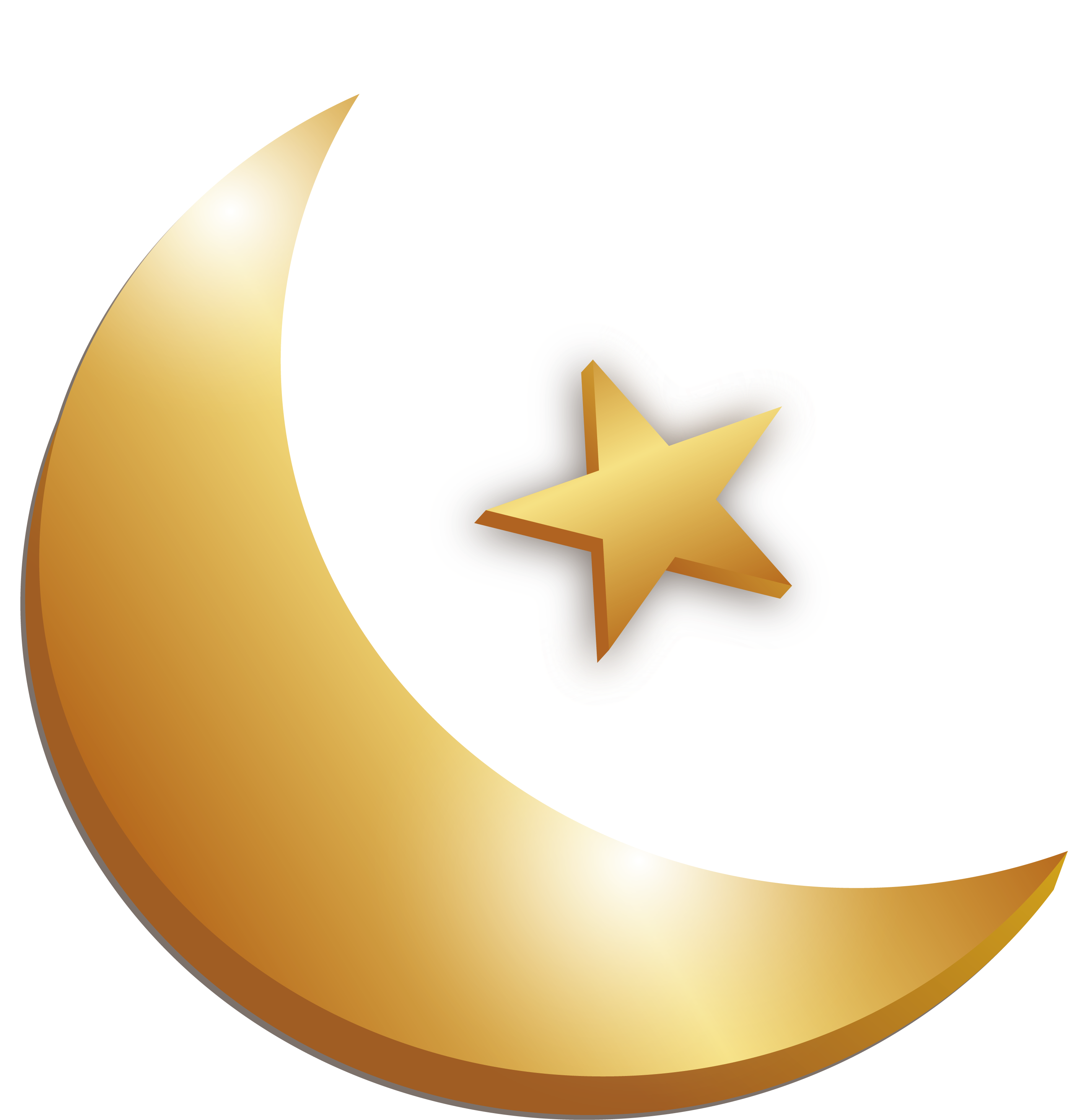 Golden Moon Star 28102943 Transprent Png Free Download - Gold Moon And Stars Png (2810x2943)