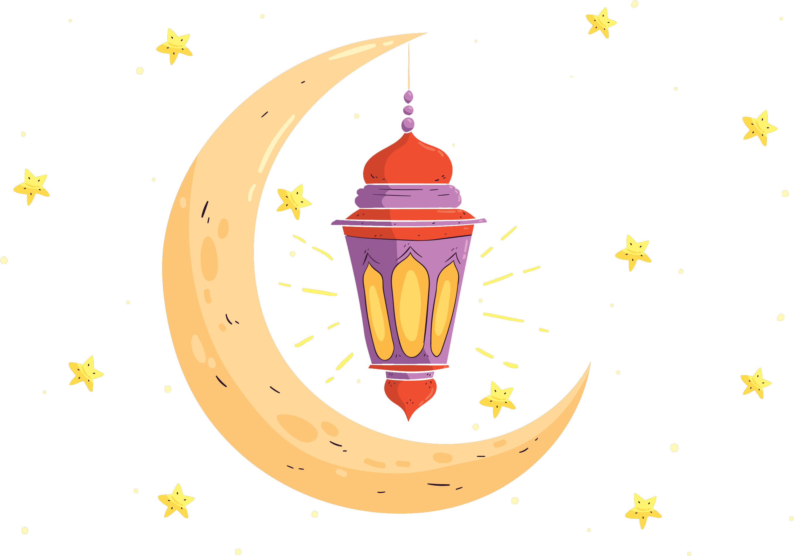 Ramadan Moon And Stars Png - Moon With Stars Png (3000x2000)