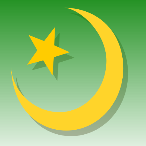 Star And Crescent Moon - Islam Sun And Moon (500x500)
