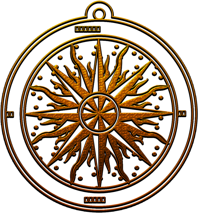 Metallic Compass Clipart - Egyptian Compass Rose (900x900)