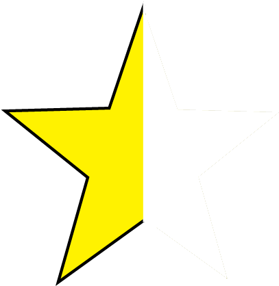 Half Yellow Moon And Stars As Weather Icon In Night - Half Of A Yellow Star (422x422)