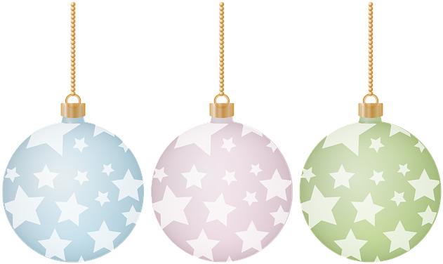 Christmas, Holiday, Ornament, Stars, Light Blue, Pink - Christmas Day (640x388)