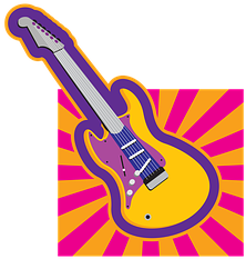Clipart, Retro, Guitar, Classic, People - Guitar (498x340)