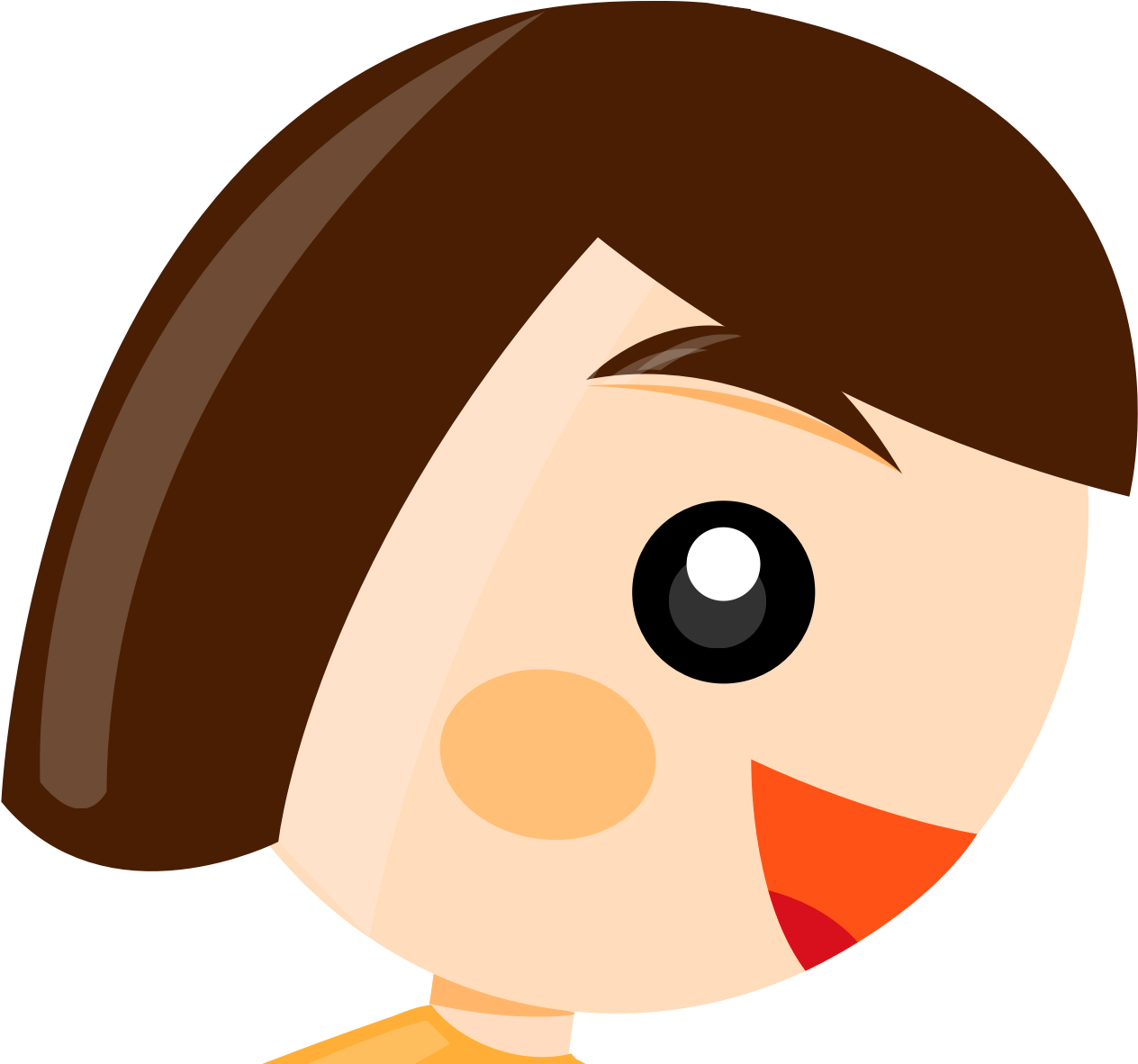 Cute Girl Blush Smile Mouth Red Hair - Girl Running Clip Art (1574x1181)