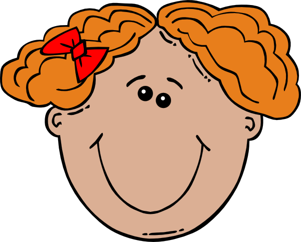 This Free Clip Arts Design Of Red Haired Girl - Girl Face (600x482)