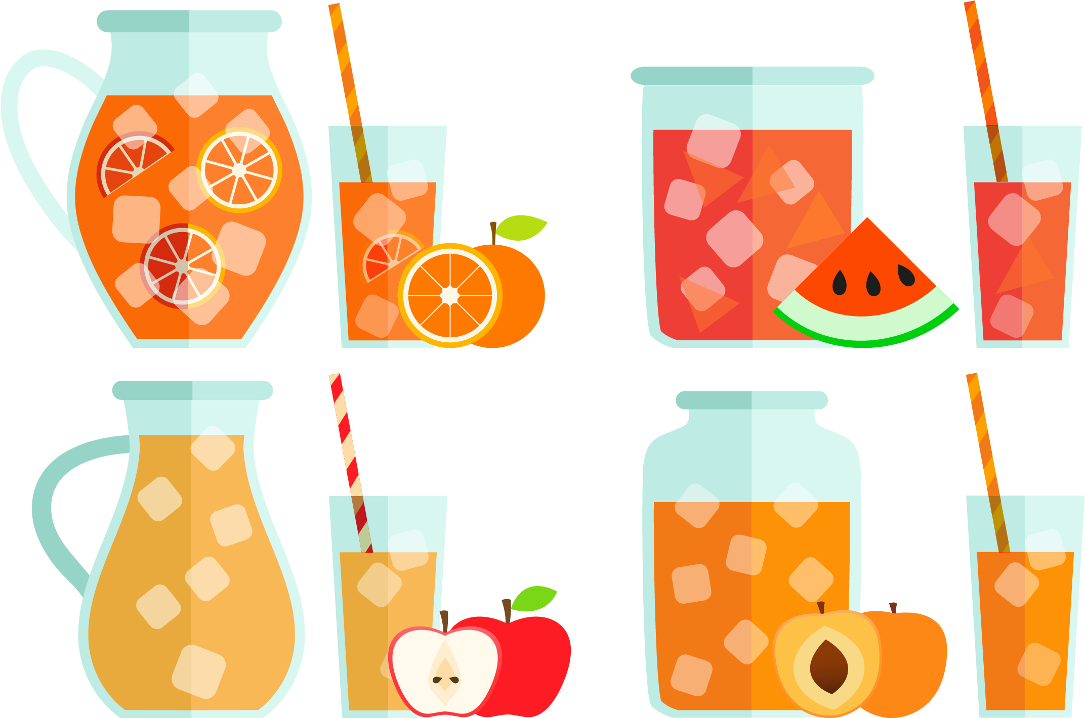 Orange Juice Lemonade Ice Cube Euclidean Vector - Orange Juice Lemonade Ice Cube Euclidean Vector (2425x1682)