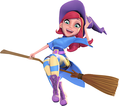 Stella On Besom - Bubble Witch 2 Stella (496x440)