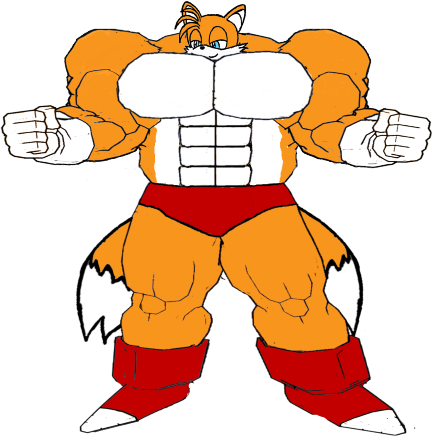 Chaos Titan Tails By Espadadeloscuro - Tails Miles Prower Muscle Growth (894x894)