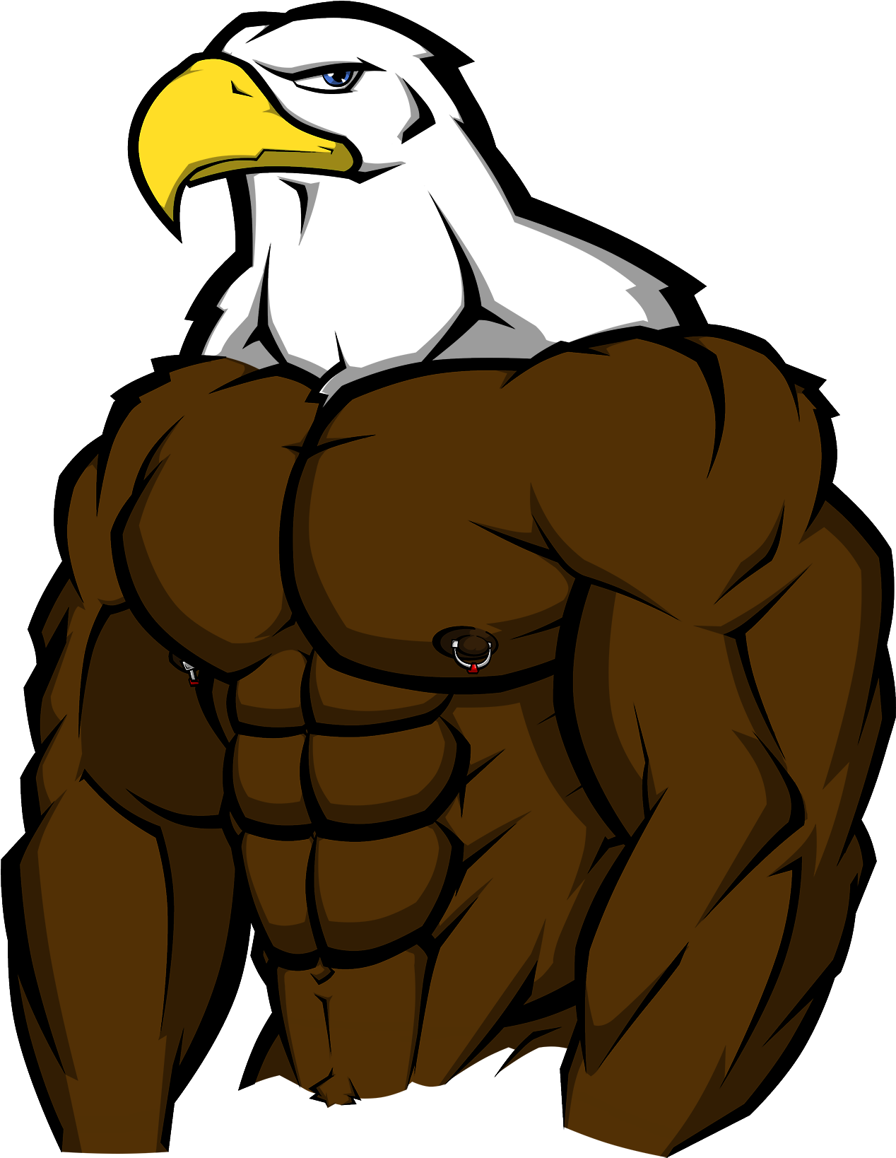 Muscle Bird Of Prey - Bald Eagle With Muscles (1581x1700)