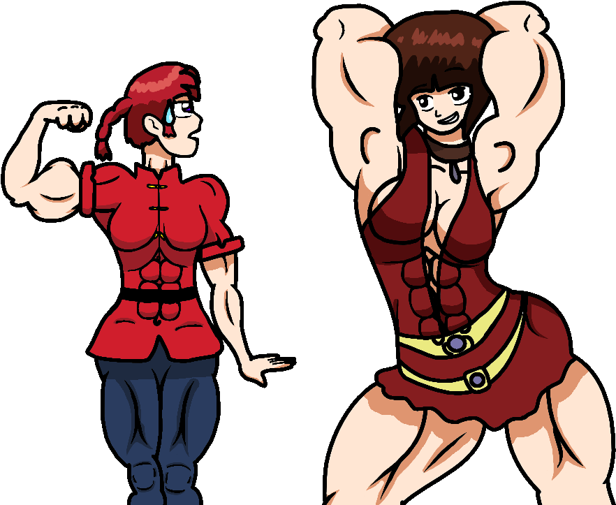 Alphacentaurian 46 6 Ranma And Nabiki Flex Off By Mud666 - Cartoon (1017x786)