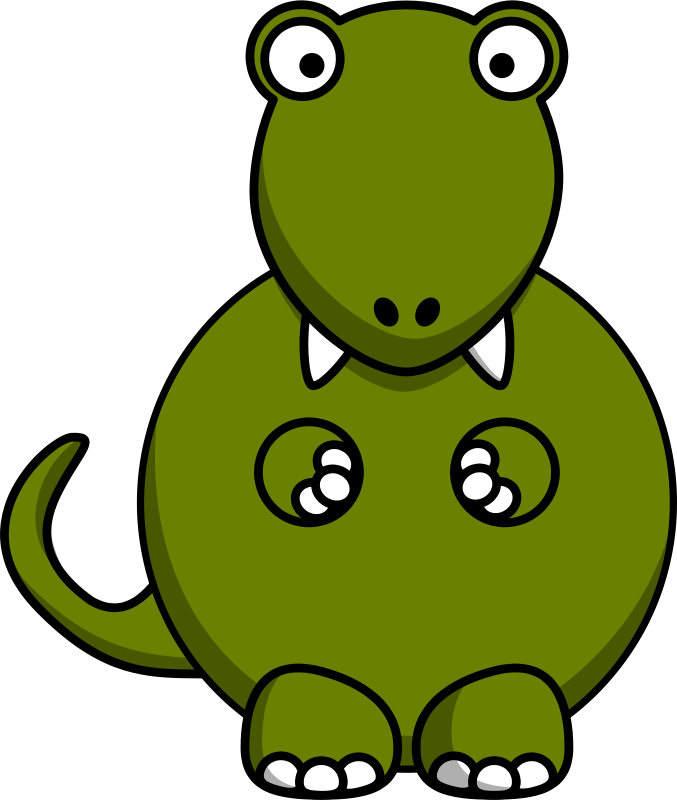 Dino Dig Clipart Of Luis, Action Clipart And Availability - Cartoon Tyrannosaurus Rex Dinosaur Shower Curtain (677x800)