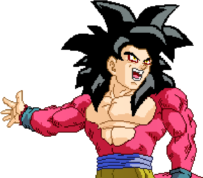 Super Saiyan 4 Goku Spritework By Ruokdbz98 - Minecraft Goku Super Saiyan 4 (693x600)