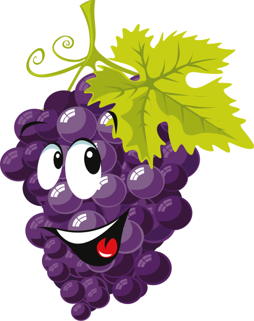 Grape Clip Art - Sevimli Meyveler (495x625)
