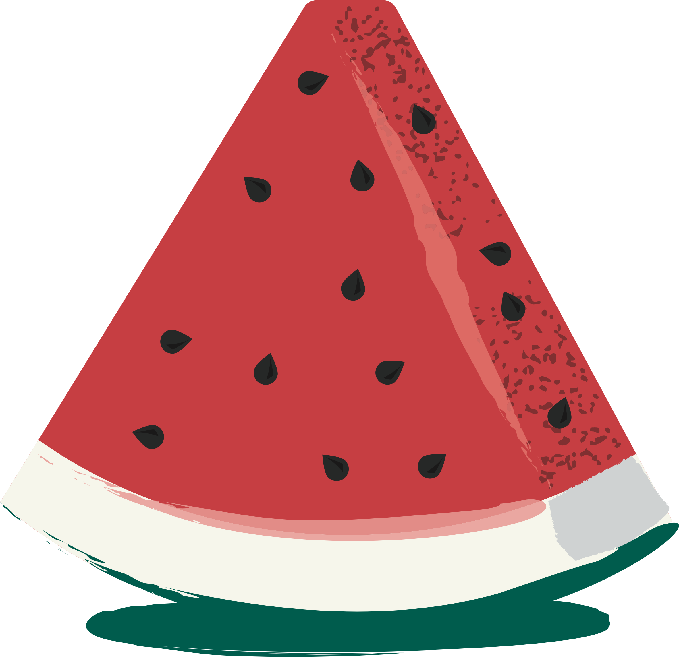 Classy Watermelon Slice Clipart 1 - Watermelon Slice (2364x2289)