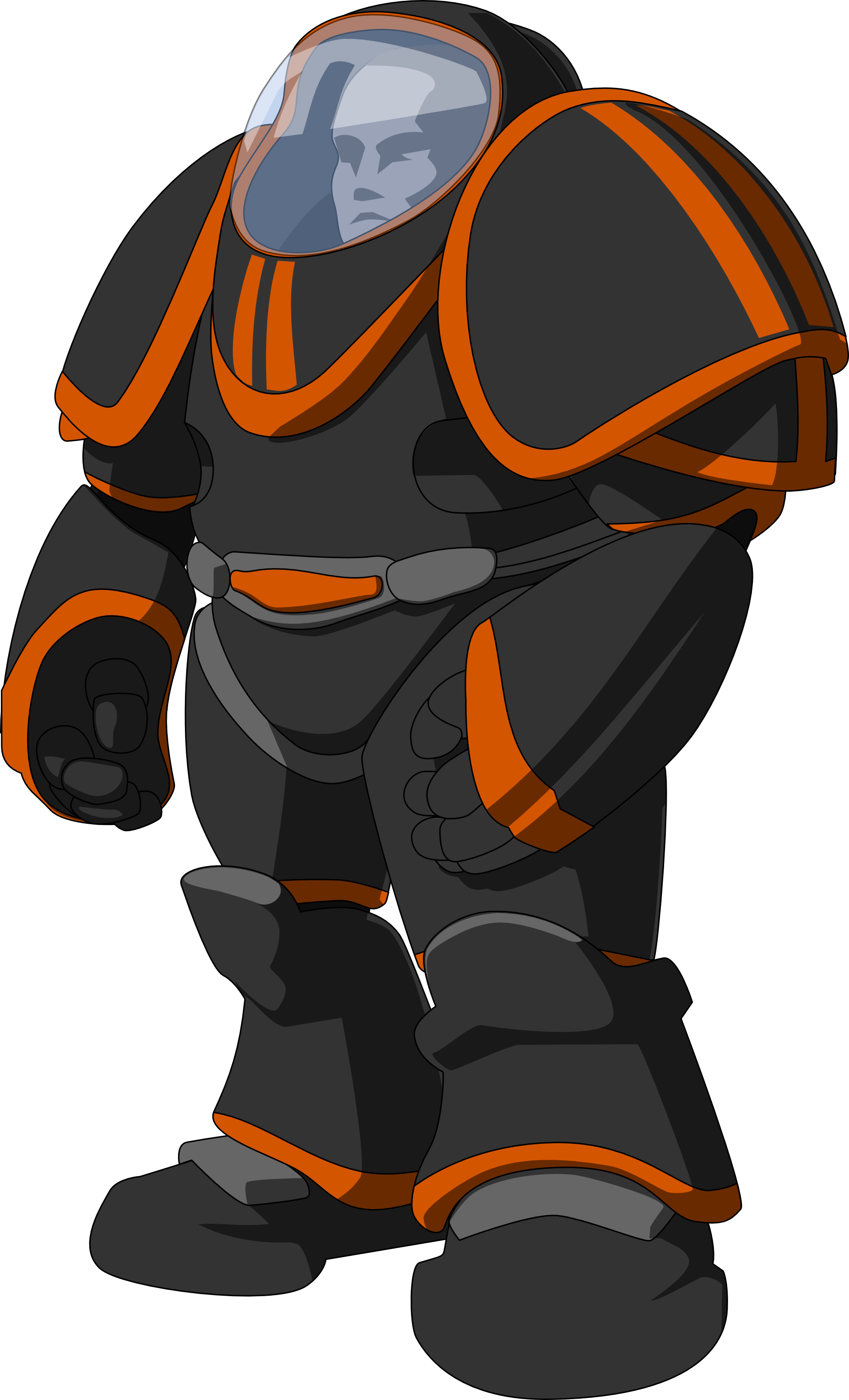 Darker Space Armour Black White Line 1979px 794 - Space Armor Sprite (1979x3263)