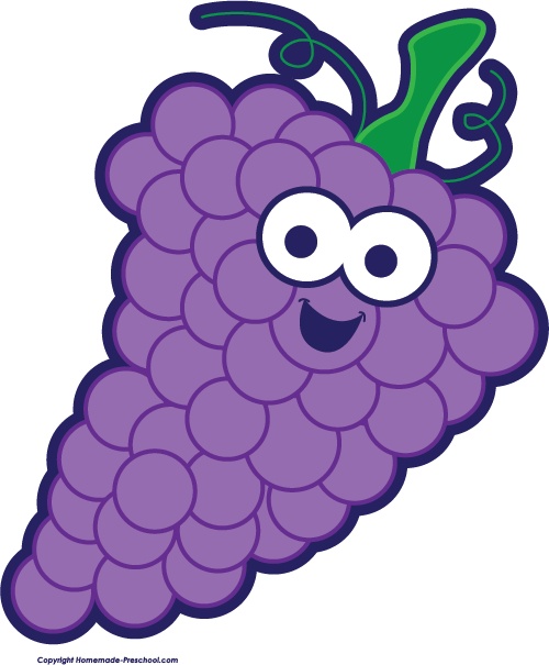 Grapes Free Fruit Clipart - Grapes With Name Clipart (500x605)