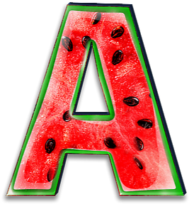 Alfabeto Simulando Sandía - ตัว อักษร A Png (362x393)
