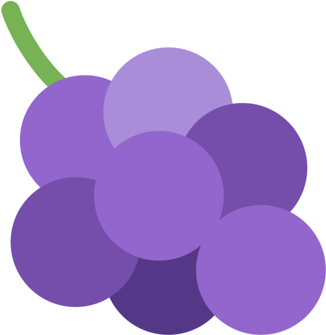 Bunch Grapes Leaf Flat Icon Food Stock Vector 364452095 - Grapes Emoji (512x512)
