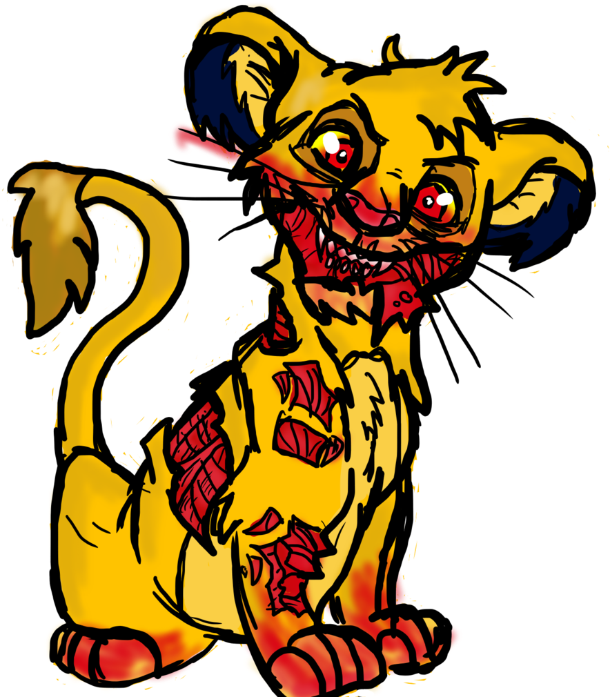 Simba Zombie By Blue Neko Girl - Cartoon Drawing Of Simba (1024x1024)