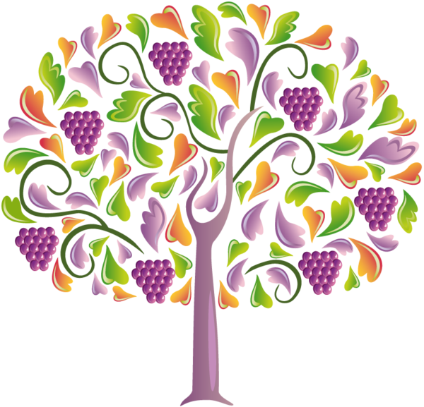 Grape In Trees Clipart (600x577)