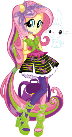 Fluttershy Rainbow Rocks Character Bio Art - My Little Pony: Equestria Girls: Rainbow Rocks: (254x480)