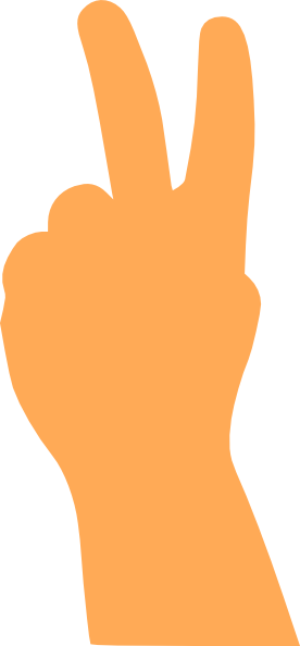 Orange Hand Peace Sign Clip Art At Clker Com Vector - Peace Sign With Fingers (276x594)