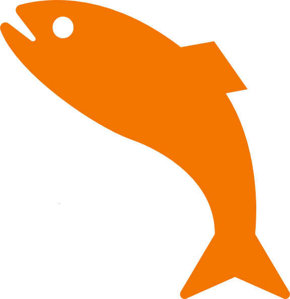 Orange Jumping Fish Clip Art At Clker - Orange Cartoon Fish Png (576x594)
