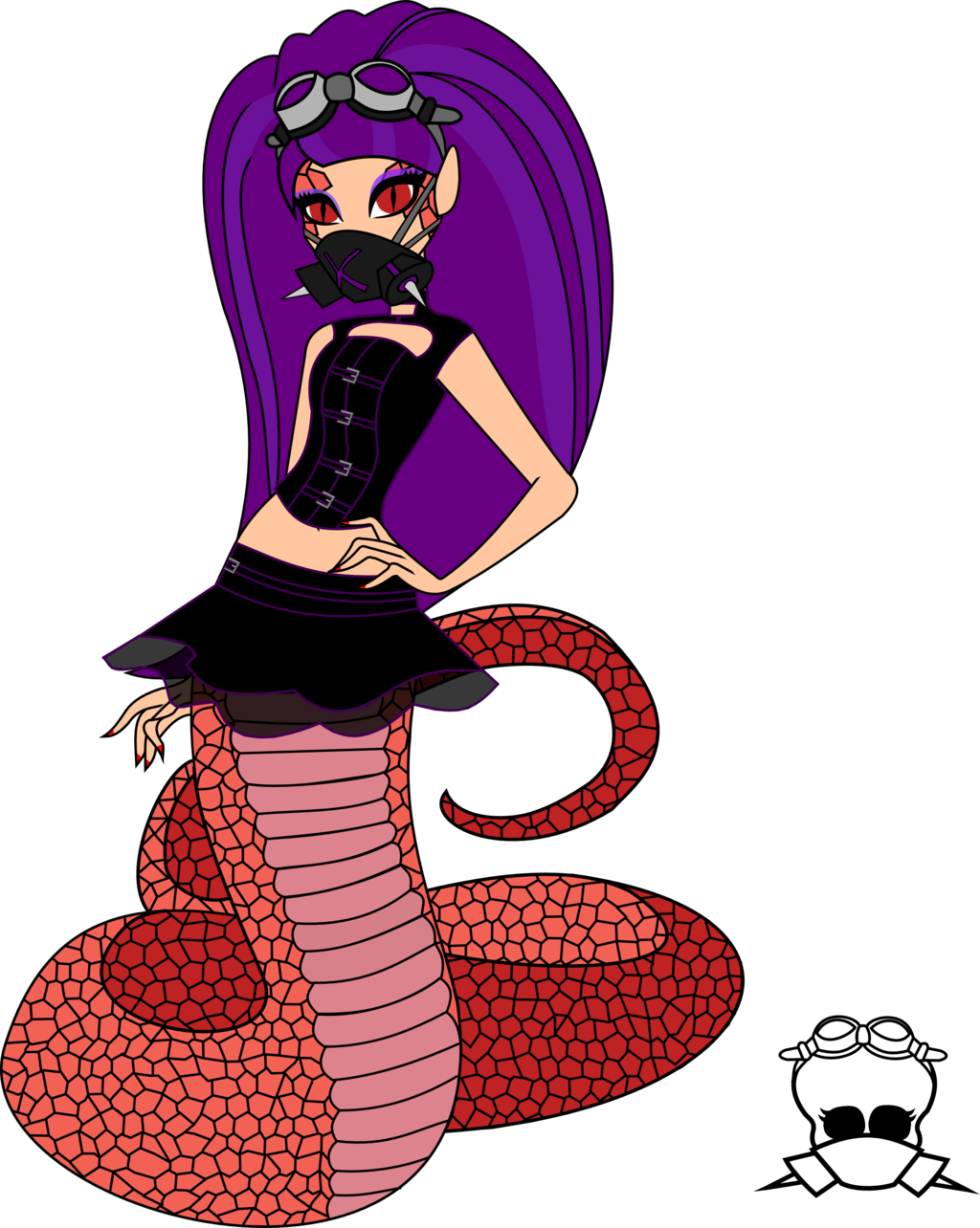 Monster High Oc Nagitita With Mask On Face By Laen666 - Monster High Bases Oc (1024x1284)