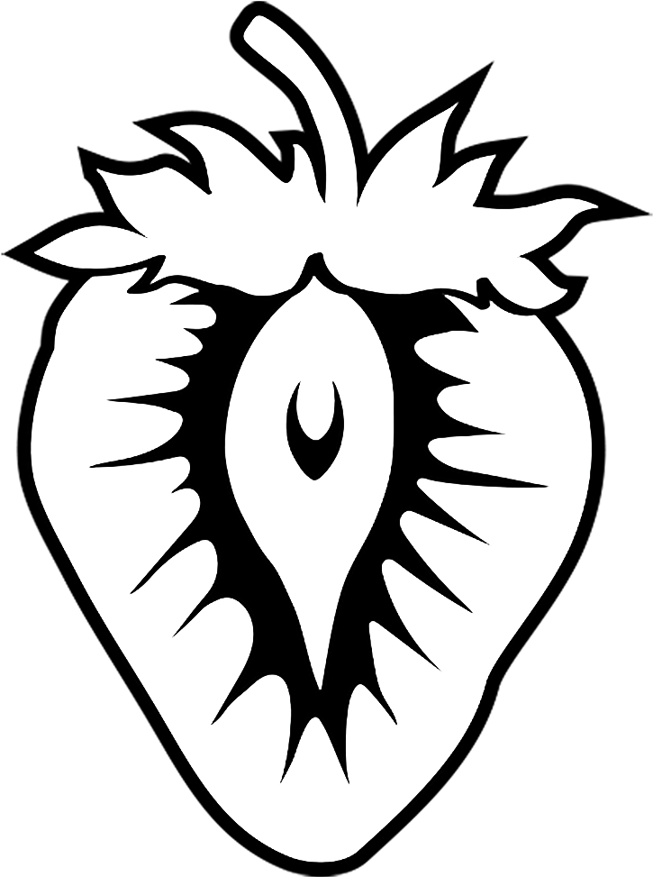 Strawberry Fields - Little Black And White Strawberry (1000x1000)