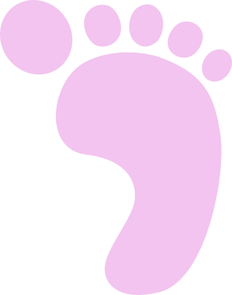 Baby Footprints Clip Art Oahxws Clipart - Pink Baby Footprints Black Background (468x595)