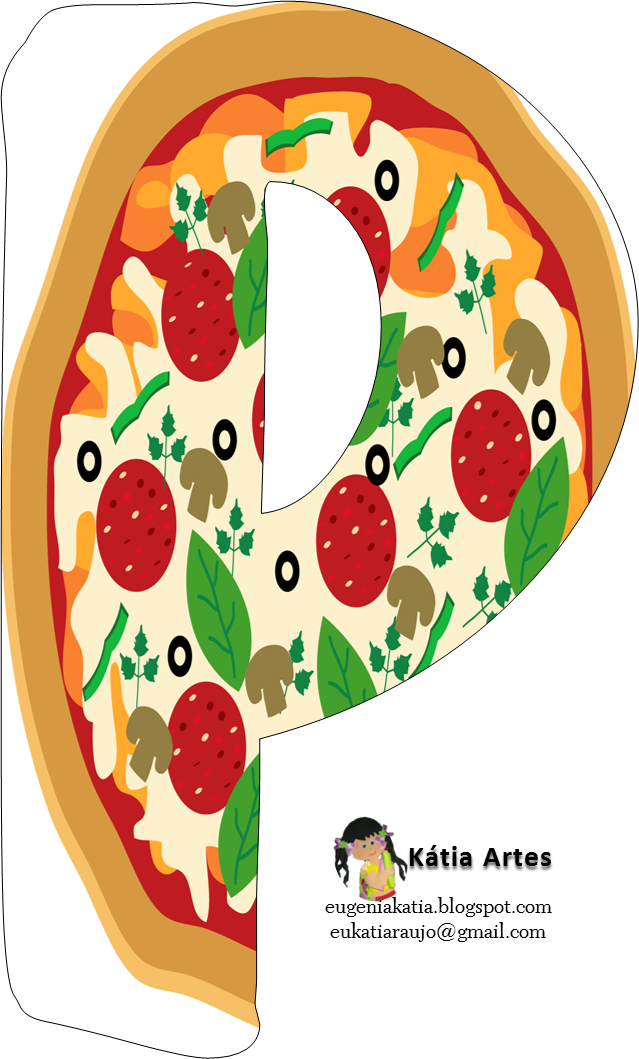 Alfabeto De Pizza - Alphabet (639x1059)