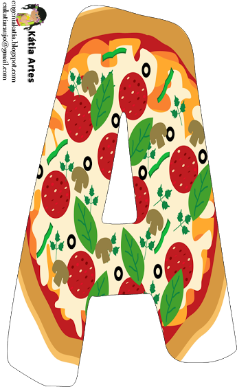 Alfabeto De Pizza - Alphabet (350x577)