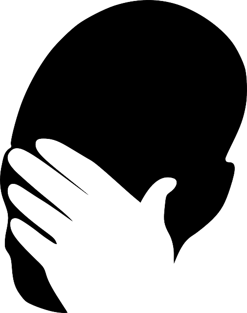 Ashamed, Sad, Silhouette, Face, Hand, Shield, Man - Facepalm Clipart (505x640)