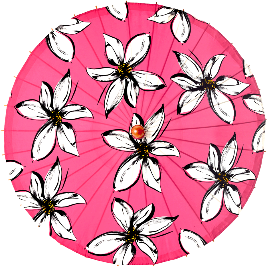 Lily-lark Pink Mod Flower Print Handcrafted Bamboo - Textile (1024x1024)