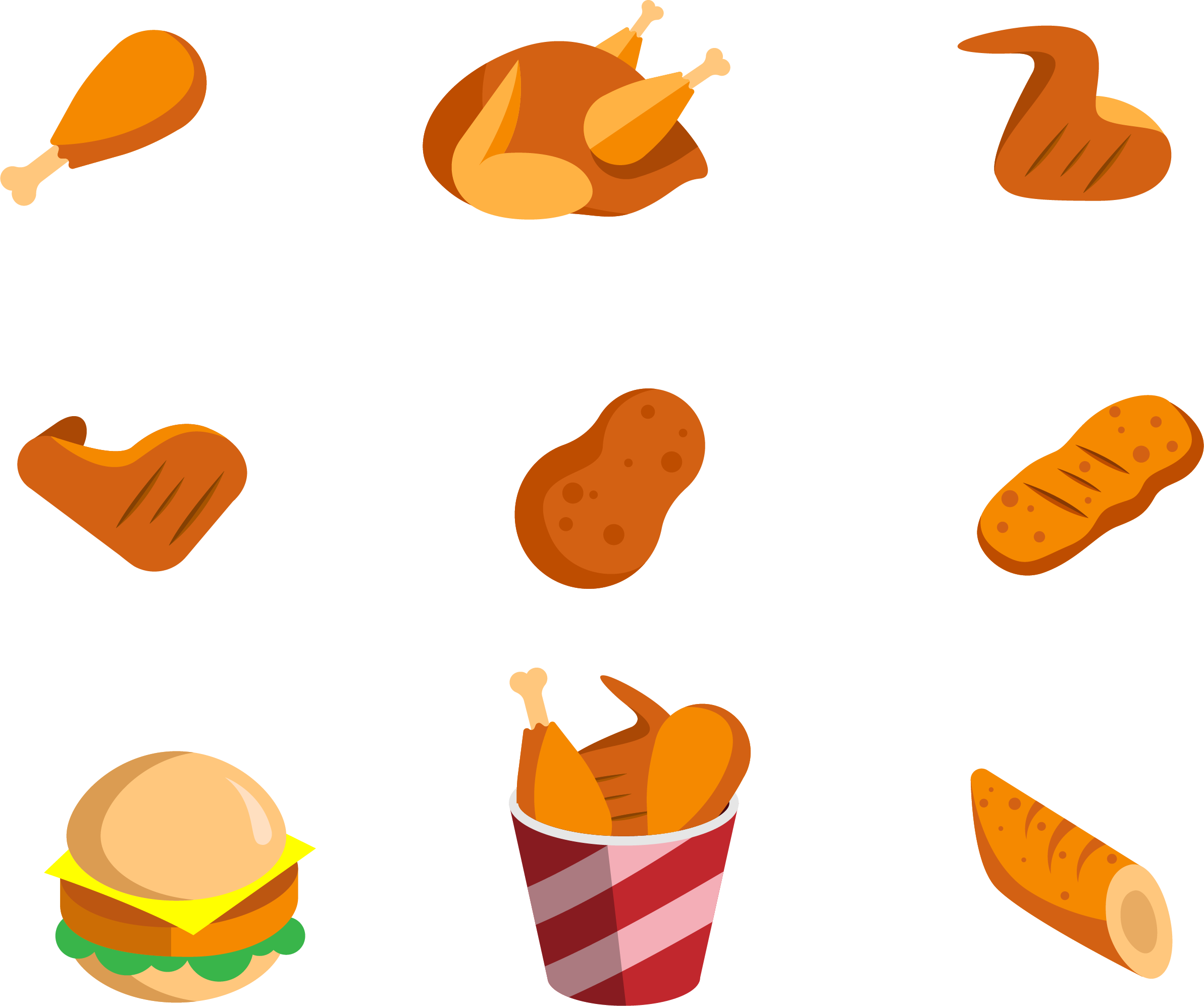 Hamburger Fried Chicken Fast Food Junk Food - Chicken Nugget Icon Png (2385x1992)