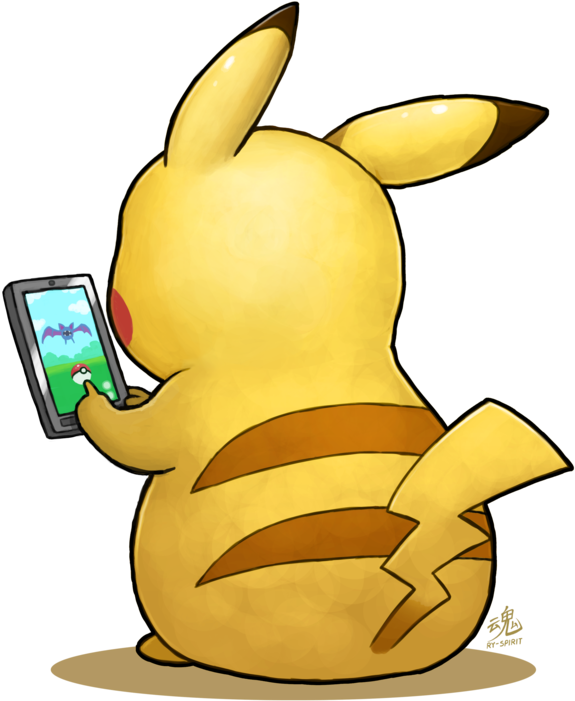 Pikachu Go By Ry-spirit - Pikachu Playing Pokemon Go (600x717)