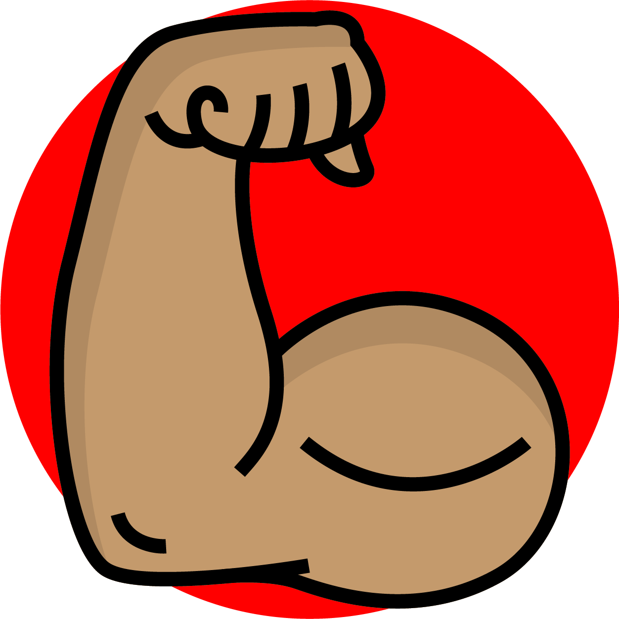 Arm Muscle Clip Art - Brazo Fuerte Animado (1252x1252)