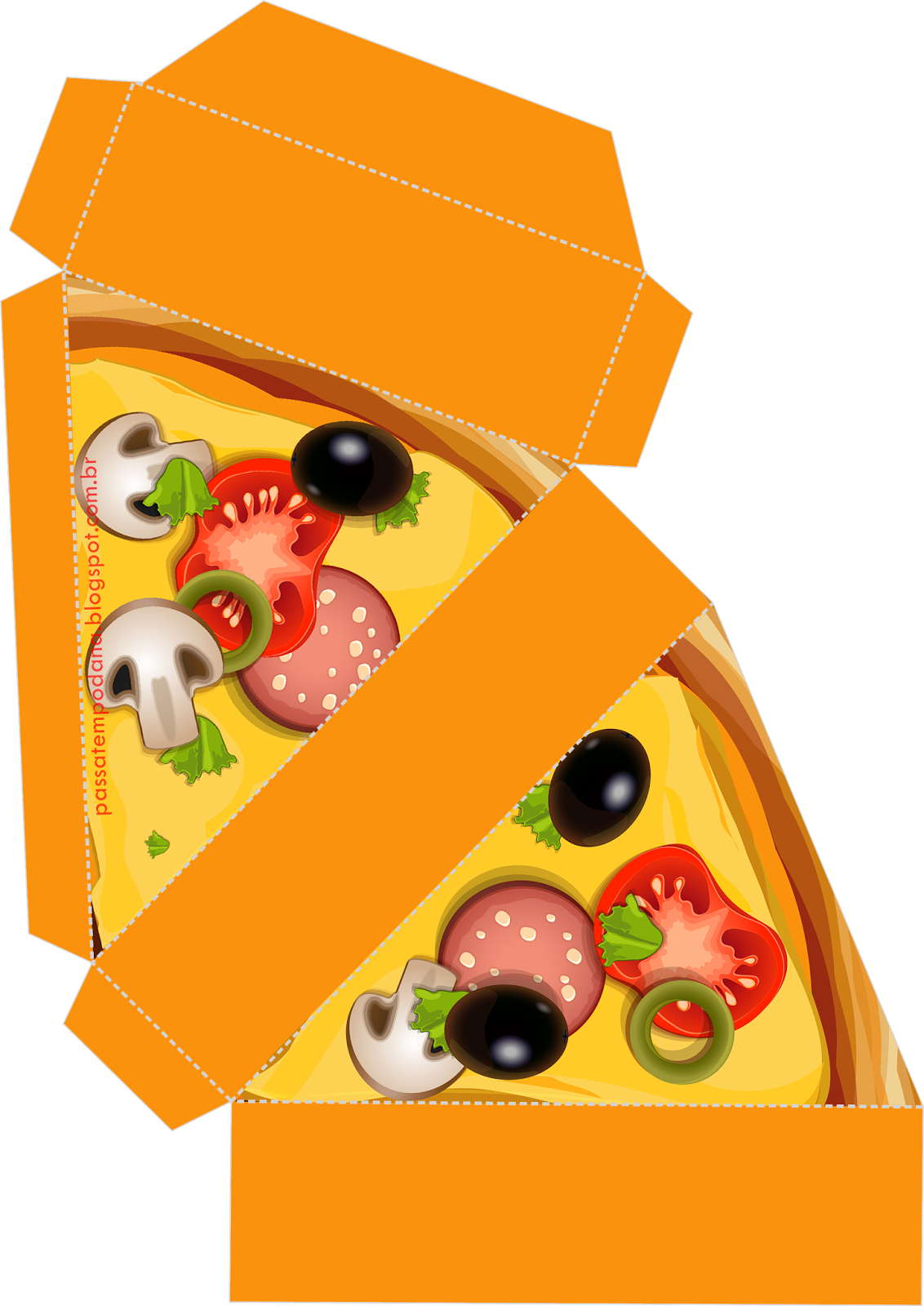 Caixa Fatia De Pizza - Pizza Paper Craft (1132x1600)