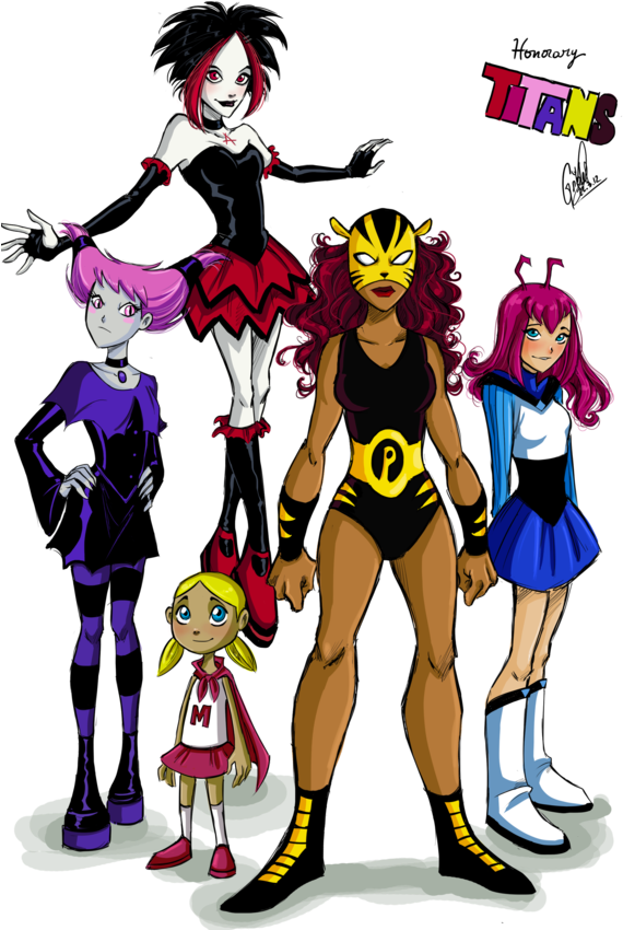 Titan Girls Ii By Rachel1466 - Teen Titans Go Pantha (600x849)