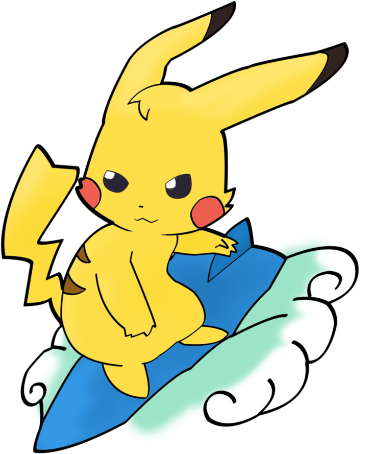 Surfing Pikachu By Mila-kun - Surfing Pikachu (796x1003)