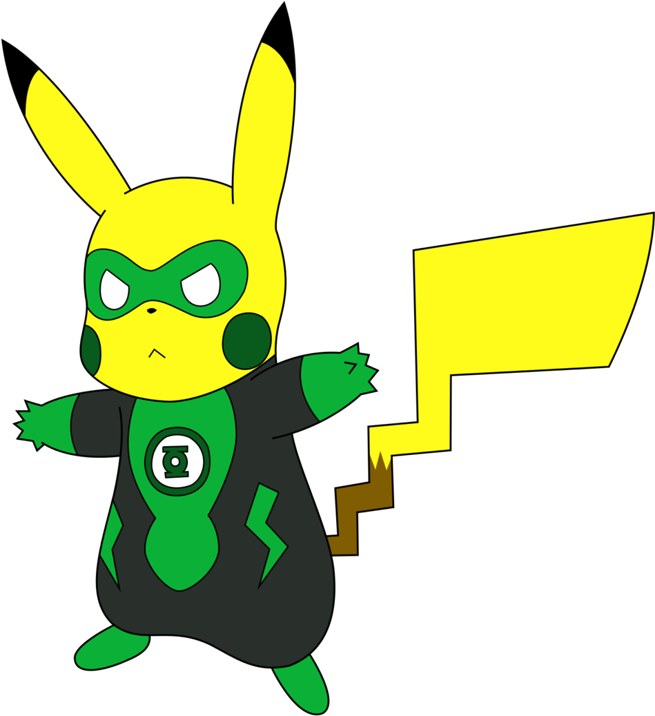 Pikachu Green Lantern By Wanda92 Pikachu Green Lantern - Green Pikachu (1024x1093)