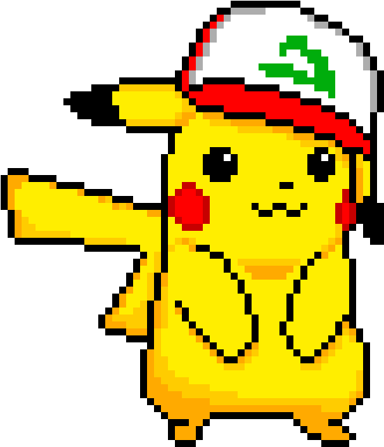 Pikachu - Ash Pikachu Pixel Art (570x660)