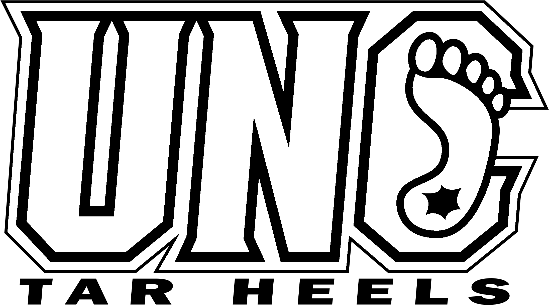 Unc Tar Heels Logo Black And White - North Carolina Tar Heels (2400x2400)