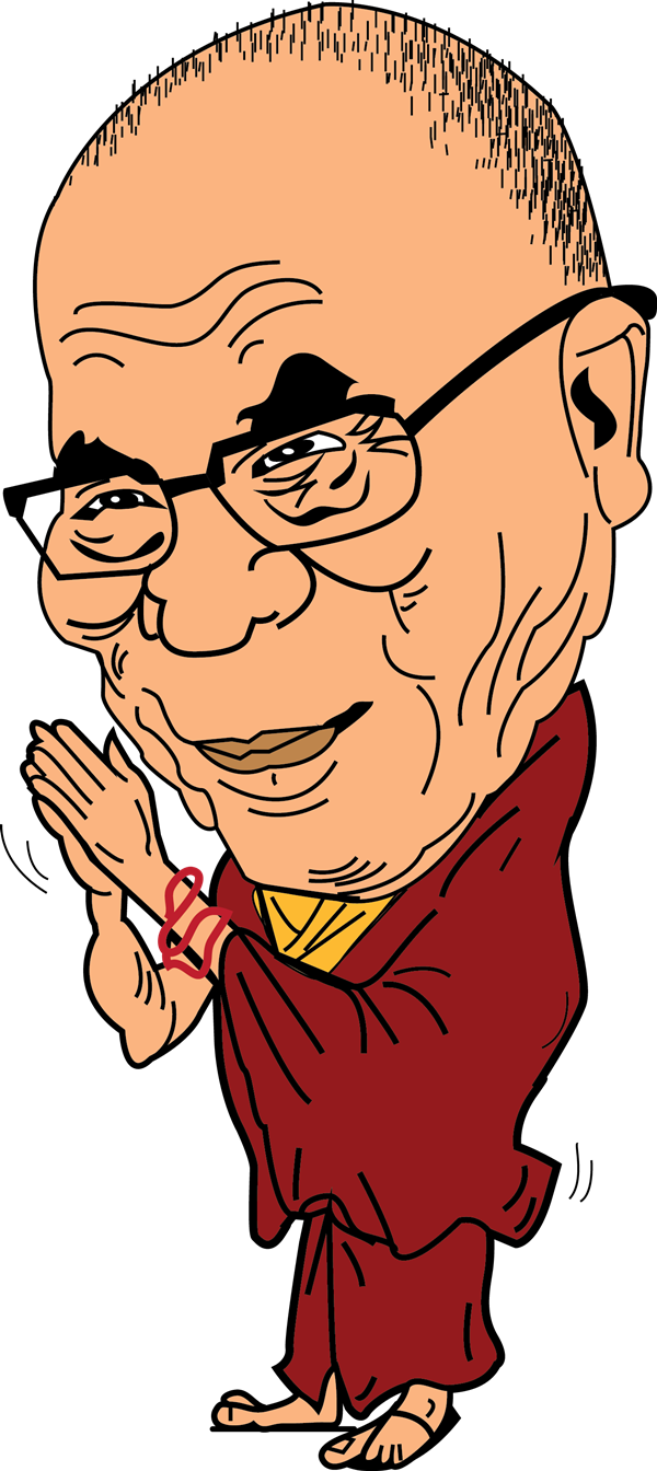 Dalai Lama Clip Art - Dalai Lama Clipart (600x1344)