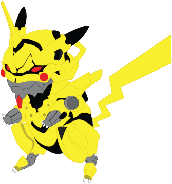 Pikachu Eva Unit By Hellgab - Cartoon (612x720)