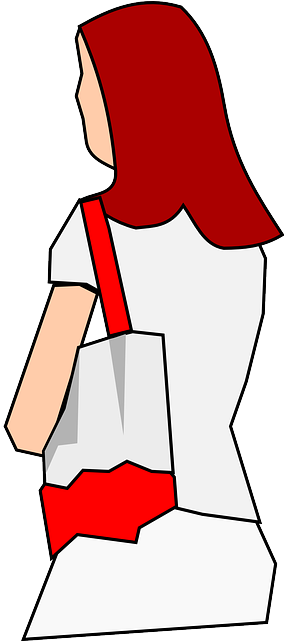 Woman, Fashion, Leather, Purse, Carrying, Carry - Clipart Woman With Purse (500x1000)